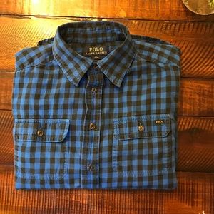 Ralph Lauren plaid long sleeve kids